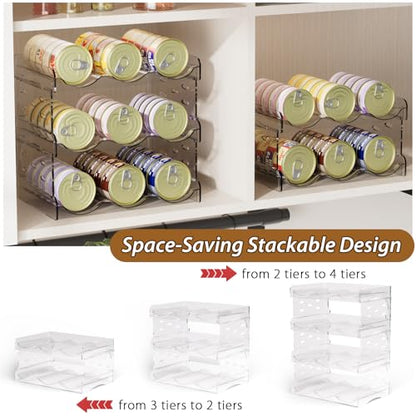 Flenpptly Cat Food Can Organizer, 2-Tier Cat Food Organizer, Transparent Can Organizer for Pantry, Canned Food Organizer Holds 30 (3oz) Cans, Pantry Can Organizer (2-Tier) - size: 2-Tier