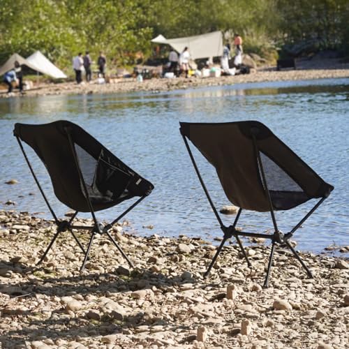 NewDoar 2 Pac Camping Chairs 2 Pack, Collapsible Portable Compact Chair, with Carrying Bag Lightweight Small Folding Chair, for Hiking & Beach & Fishing Lawn Concert - color: Black 2pack