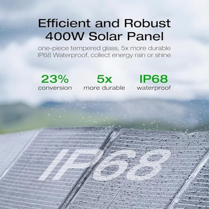 EF ECOFLOW Solar Generator DELTA 2 Max 2048Wh With 400W Solar Panel, LFP Battery Portable Power Station Up to 3400W AC Output Fast Charging 0-80% in 43 Min solar powered generator For Camping, RV - style: DELTA 2 Max+400W Solar Panel