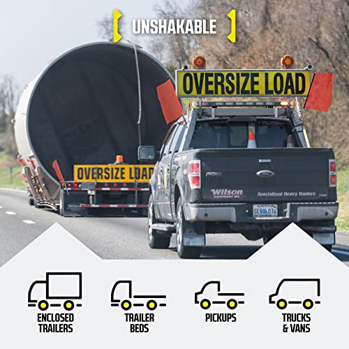 DC Cargo Flag Magnet for Trucks (4 Pack) Used for Mesh Safety Oversize Flag W/Wire Mount - Oversize Load Signs for Trucks - Mark Your Wide Load Signs for Trucks for Safely and Visibly - Magnet ONLY