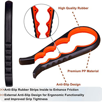 Bloss Jar Opener Bottle Opener Jar Gripper for Weak Hands, Seniors With Arthritis and Children, 4 in 1 Multi-Function Non Slip Colorful Can Opener Tool Get Lids Off Easily, Black Red - color: Black Red