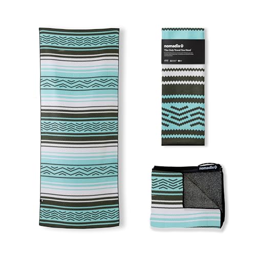 Nomadix Original Towel - Perfect for Beach, Pool, Travel, Camping, Yoga - Made with Recycled Materials - Super Absorbent - Sand Resistant - Baja Aqua - 72.5x30 - color: Baja Aqua