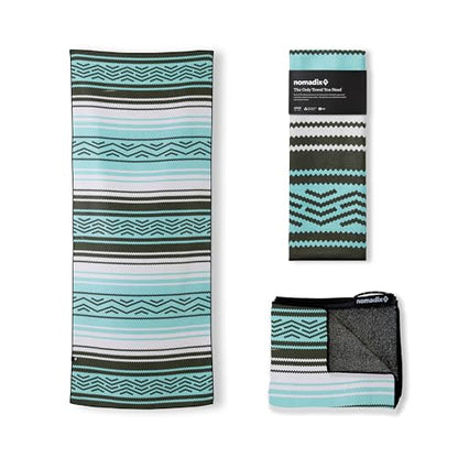 Nomadix Original Towel - Perfect for Beach, Pool, Travel, Camping, Yoga - Made with Recycled Materials - Super Absorbent - Sand Resistant - Baja Aqua - 72.5x30 - color: Baja Aqua