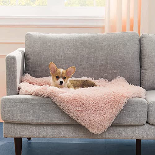 Pet Dog Bed Blanket, Fluffy Fleece Throw Sleep Mat, Soft Puppy Cat Kitten Blanket, S M L XL, Fuzzy Reversible Sherpa for Bed, Couch, Sofa, Travel, Washable & Lightweight - color: Pink, size: 30 INCH X20 INCH