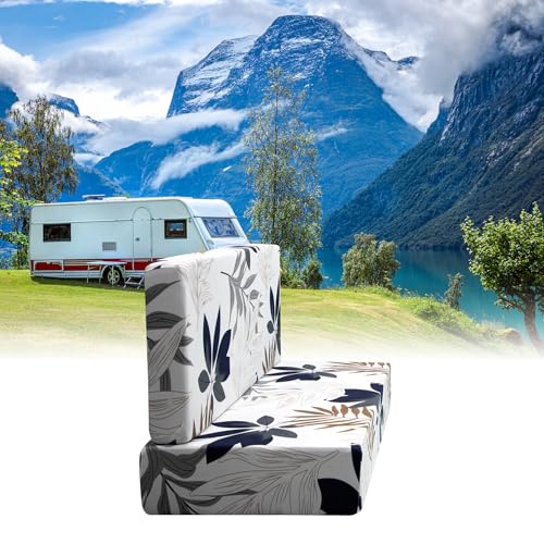 FUANGUI RV Dinette Cushion Covers Stretch Camper Booth Seats Replacement Washable Sofa Furniture Protector (A1, 2 Bench & 2 Backrest Covers) - color: A1