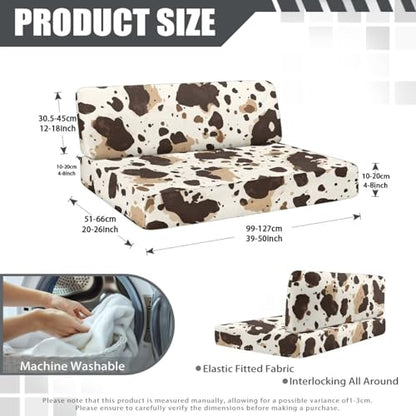 Cow Pattern RV Dinette Cushion Covers Stretch Camper Cushion Slipcover Furniture Protector 1 Bench Cover 1 Backrest Cover RV Accessories for Inside - color: Cow Pattern