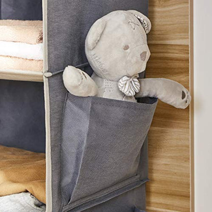 YOUDENOVA Hanging Closet Organizer and Storage, 6-Shelf Closet Hanging Storage Shelves, Grey - color: Grey