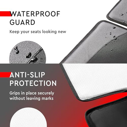 Helteko Carseat Protector with Thickest Padding, 2 Pack Auto Seat Pad from Waterproof & Stain Resistant for Child Baby , Kick Mat Material for Leather and Fabric Seat - color: Black