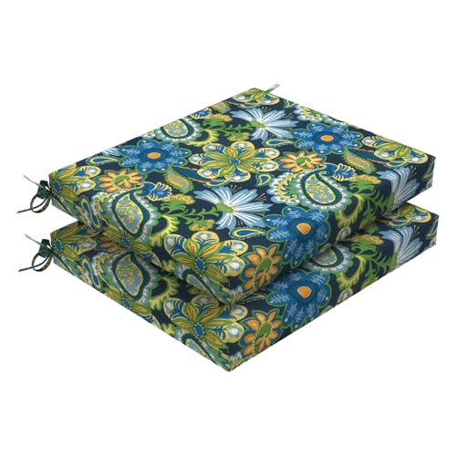 DYTXIII Set of 2 Outdoor Chair Cushions, Water Resistant 18.5"x16"x2" Square Seat Cushion for Patio Dining Chairs, High-Density Replacement Pads for Indoor Outdoor Furniture - Flower Child - color: Flower Child, size: Set of 2