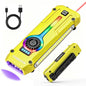 HAUSBELL Flat EDC Flashlight,1800 Lumen UV Magnetic Rechargeable Pocket | Stepless Dimming Dial,Stainless Steel Body,RGB+UV,USB-C Fast Charge,Magnetic Base,Waterproof, for Work,Camping & Emergency - color: Yellow
