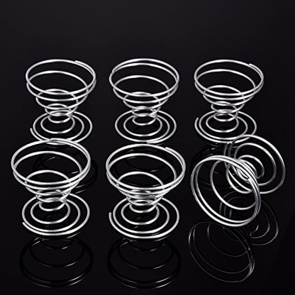 Shappy 6 Pieces Air Plant Holder Air Plant Live Holders Outdoor Stainless Steel Tillandsia Base Container Display Rack for Tropical Home Desktop Office Decoration Supplies, Silver