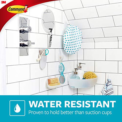 Command Bath Large Towel Hook Value Pack, Clear Frosted, 3-Large Hooks, 3-Water-Resistant Strips, Organize Damage-Free - color: White, size: Large
