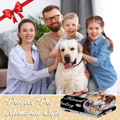 Custom Dog Blanket with Photo, Personalized Name Blanket with Picture for Pets Lover Family Women Men, Customized Dog/Cat Loss Sympathy Bereavement Passing Away Gifts/Memorial Gifts for Pet - color: Design14