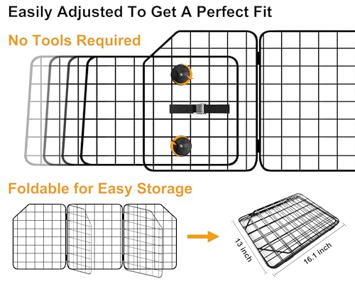 Dog Car Barrier for SUVs, Van, Vehicles, Adjustable Large Pet Barriers, Universal Fit Heavy-Duty Wire Mesh Dog Guard, Pet Divider Gate for Truck Cargo Area, Safety Car Divider, 61.9 Inches - size: 61.9 Inch