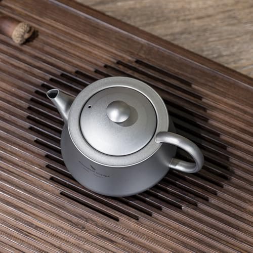 Boundless Voyage Titanium Kung Fu Tea Set with 3 Teacups Portable Camping Kettle Reusable Travel Coffee Tea Cup Set (Ti3118D-300ml) - color: Ti3118D-300ml