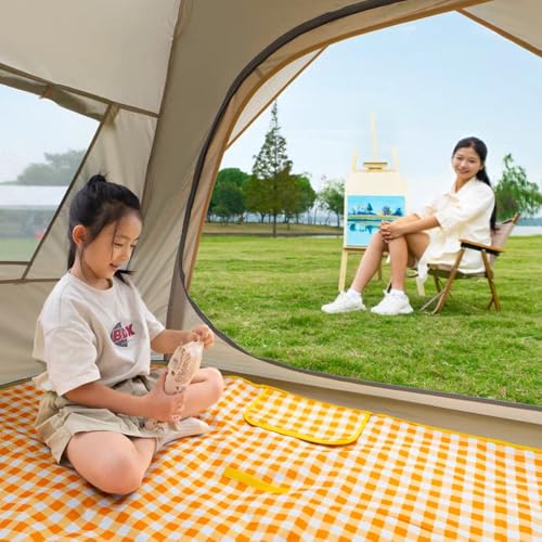 Extra Large Picnic Blanket Beach Blankets, 80''x80'' Picnic Mat Waterproof Sand Proof Foldable Portable for Outdoor Camping Hiking Travel Grass Park Music Festival Lawn Mats (yellow, 80x80 inch) - color: Yellow 80x80 Inch