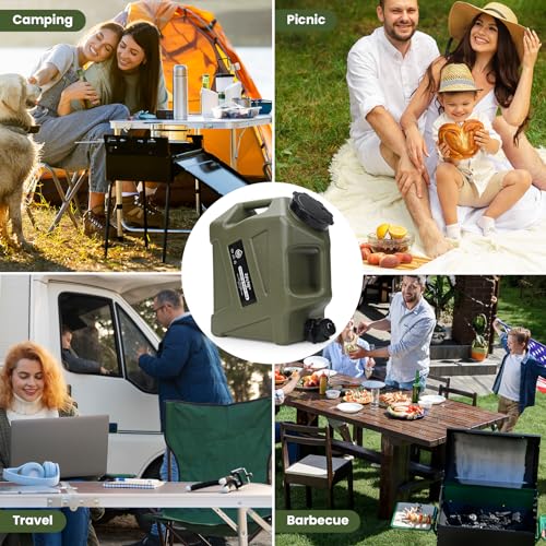 3.2 Gallon Portable Water Storage Container with Spigot, BPA Free Large Emergency Water Storage for Vehicle, Car, Outdoor Hiking, Picnic