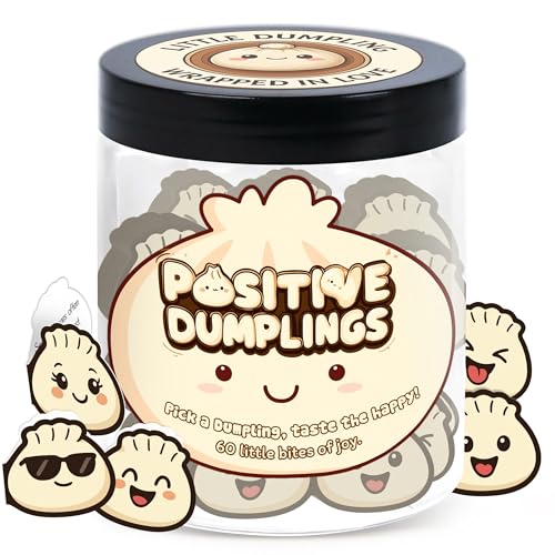 Positive Dumpling Jar with 60 Daily Affirmation Cards, Emotional Support Dumpling Decor, Uplifting Gift for Women and Dumpling Lovers, Cute Motivation Jar for Teens, Friends - color: Positive Dumpling