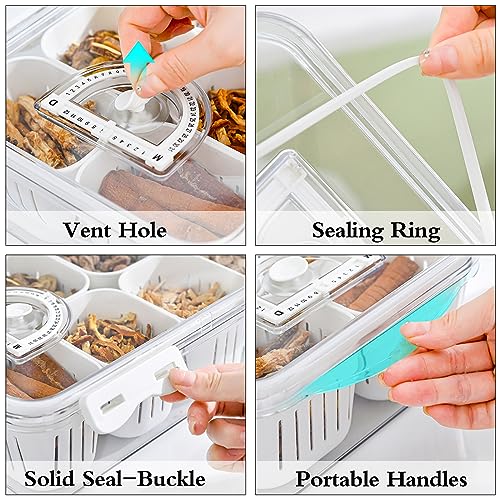 Divided Food Serving Tray with Lids Stackable Snackle Box for Candy Nuts Spice Fruit&Veggie Container with 6 Small Dividers Plastic Storage Bins for Fridge Pantry Freezer - size: 1Pack with 6 dividers