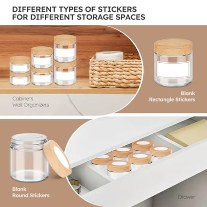 16 Pack 4 OZ Glass Jars with Lids, Small Glass Containers with Plastic Woodgrain Lids & Inner Liners, Reusable Travel Containers for Creams, Makeup, Lotion, Cosmetic, Ointment - color: Clear-16 Pack-4oz