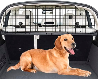 Dog Car Barrier for SUVs, Van, Vehicles, Adjustable Large Pet Barriers, Universal Fit Heavy-Duty Wire Mesh Dog Guard, Pet Divider Gate for Truck Cargo Area, Safety Car Divider, 61.9 Inches - size: 61.9 Inch