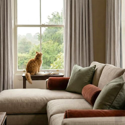 RYB HOME Natural Beige 100% Blackout Linen Curtains 72 inch Long, Thermal Insulated & Privacy Assurd Drapes for Bedroom/Office/Nursery, Rod Pocket & Back Tab Window Treatment, W52 X L72, 2 Panels - color: Natural Beige, size: 52"W x 72"L (Pack of 2)