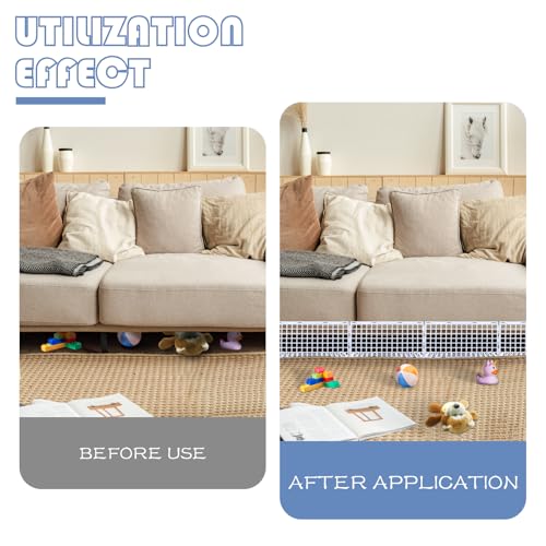 12 Pcs Under Couch Blocker for Bed Adjustable Furniture Plastic Under Bed Blocker with 30 Ties White Couch Barriers for Dogs Pets Cats (Style3) - color: Style3