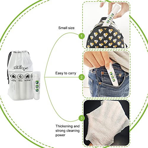 Compressed Towels 50 Pieces with 5 Carrying Cases | Cleaning Wipes Travel Reusable Face Towels Coin Tissues