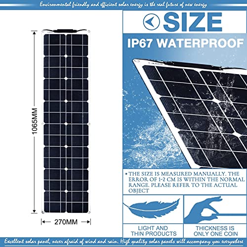 400 Watt Solar Panel Kit, 2 × 200 Watt Flexible Solar Power Panel Photovoltaic Module with 40A Solar Charge Controller Monocrystalline Solar Panel for Camping Off Grid Battery Charging Boat - color: 400 Watt