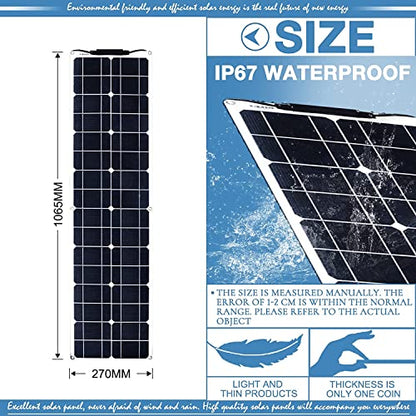 800 Watt Solar Panel Kit, 4 × 200 Watt Flexible Solar Power Panel Photovoltaic Module with 40A Solar Charge Controller Monocrystalline Solar Panel for Camping Off Grid Battery Charging Boat - color: C 800W