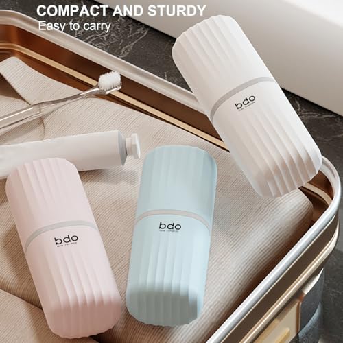 Toothbrush Travel Case Portable Clear Grey Toothbrush Holders with Cover, Leakproof Toothbrush & Toothpaste Holder for Traveling School Camping Business Trip Bathroom - color: 1 Pc-b-pink