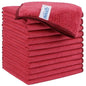 HOMEXCEL Red Microfiber Cleaning Cloth, 12 Pack Premium Microfiber Towels for Cars, Lint Free, Scratch-Free, Highly Absorbent, Reusable Cleaning Rags for Car, Household, Kitchen, Window, 11.5"X11.5" - color: Red