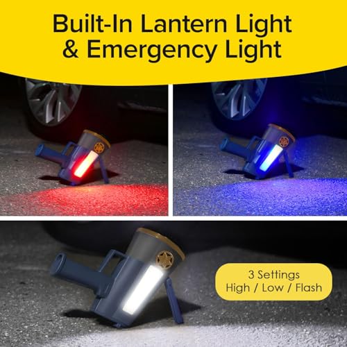 Star Patrol Mega-Bright Rechargeable Spotlight, AS SEEN ON TV, Tactical & Emergency Flashlight, 10 Modes, Turbo Boost Up to 100%, Built-in Kickstand & Phone Charger, for Camping, Emergencies, Walking - style: Star Patrol Basic