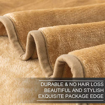 Polar Fleece Throw Blankets Travel Size for The Bed Extra Soft Brush Fabric Super Warm Sofa Throw Blanket 50" x 61"(Camel Travel) - color: Camel, size: Travel (50-Inch-by-61-Inch)