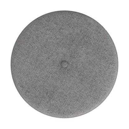 HomePop 18.5" Round Storage Ottoman with Nailheads - Grey Woven - color: Grey Woven