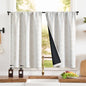 jinchan 95% Blackout Boho Kitchen Curtains 36 Inches Cafe Tier Curtains Bohemian Small Drapes for Bedroom RV Basement Half Window Room Darkening Thermal Insulated 2 Panels Beige - color: 95% Blackout | Taupe on Beige, size: 25"W x 36"L (Pack of 2)
