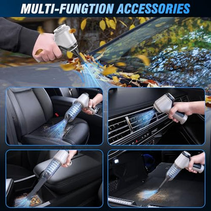 Handheld Car Vacuum - 15000Pa Cordless Wet/Dry, 120W High Power with Complete Accessory Kit for Cars, Pet Hair, Home & Office