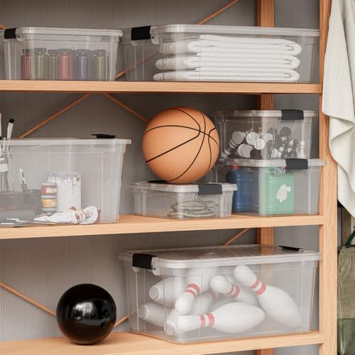 Superio Clear Storage Bins with Lids, Stackable Storage Box with Latches and Handles, Extra Small, 4 Pack 1.75 Quart - size: 1.85 Qt, style: 4 Pack