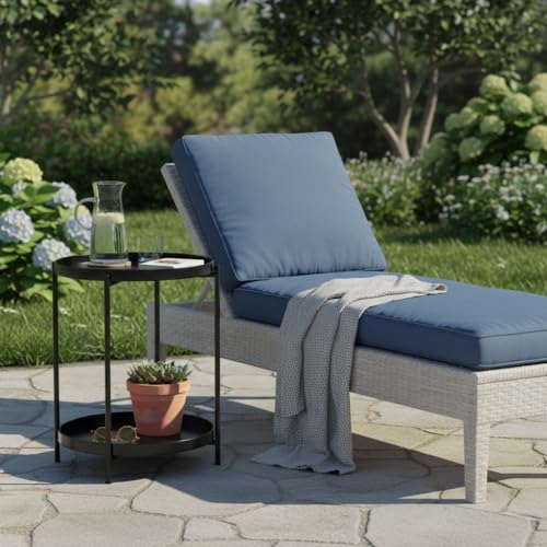 danpinera 2-Tier Round Side Table, Metal End Table with Removable Tray, Small Outdoor Table Accent Table, Anti-Rust Black Nightstand for Bedroom Balcony Patio (Black) - color: Black