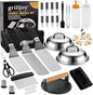 Grilljoy 38pcs Professional Griddle Accessories Kit for Blackstone, with Smash Burger Press, Extra Thick Grill Spatula, Turner, Flipper - Flat Top Grill Tools Kit for Outdoor BBQ Teppanyaki