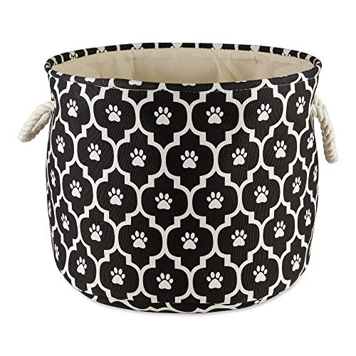 Bone Dry Pet Storage Collection Lattice Paw Print, Black, Small Round - color: Black, size: Small Round