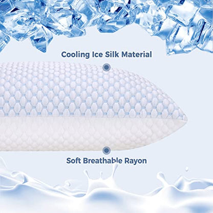 OSBED Shredded Memory Foam Pillows King Size 2 Pack | Neck pain relief, supportive, odorless, cooling pillow, adjustable, washable, CertiPUR-US hypoallergenic adult pillow - size: King (Pack of 2)