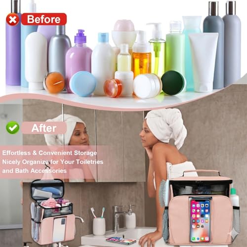BAIMAY College Dorm room Essentials for Girls, Quick Dry Mesh Shower Caddy-Beige - color: Beige