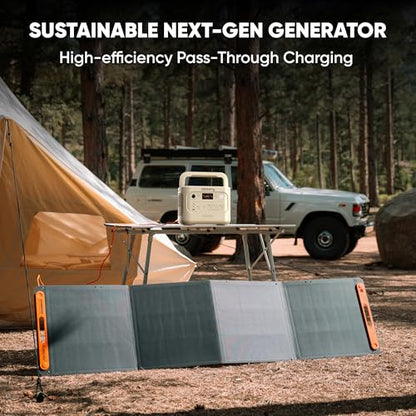Jackery Solar Generator 1000 v2 with 2x100W Light Solar Panels, 1070Wh Portable Power Station, LiFePO4 Battery, 1500W AC Output, 1 Hr Fast Charge, for Camping, Emergency, RV, Off-Grid (Dune White) - style: E1000v2+100W Lightx2(Dune White)