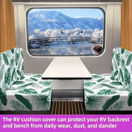 TOPCHANCES RV Dinette Cushion Covers,Stretch Camper Cushions Cover Replacement Bench Cushion Cover Washable Loveseat Slipcovers for Travel Trailer Couch (Pattern 12) - color: Pattern 12