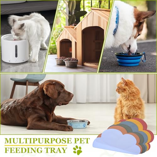 Silicone Pet Feeding Mat, Waterproof Dog Cat Food Bowl Placemat Tray Anti-Slip with Raised Edge Foldable Heat-Resistant (Orange, Cloud Shape), Intended for Cat Dog Water Bowl - color: Orange