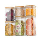 D2scrma Airtight Glass Square Storage Containers with Bamboo Lid Set of 6 (650ml*2/1100ml*2/1500ml*2) Stackable Jars, Kitchen Canister for Pantry Cereal, Nuts, Snacks and Coffee beans - size: 22oz*2/37oz*2/50oz*2