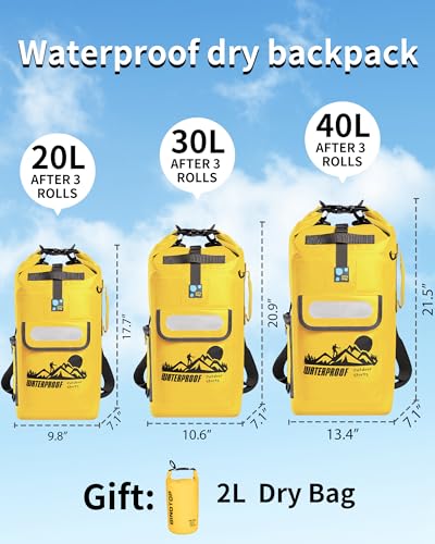 IDRYBAG Dry Bag Backpack - color: Yellow, size: 30L