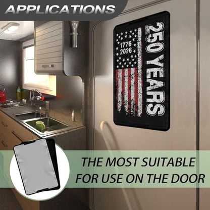 250 Years of American RV Trailer Door Window Shade 16x25 Collapsible RV/Camper Door Window Sun/Privacy Shade Thicken RV Blackout Window Cover Fabric Gift for Holiday - color: 250 Years of American Flag