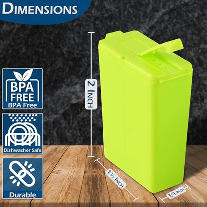 Home-X Mini Salt and Pepper Shakers - Dishwasher Safe, Plastic Salt and Pepper Shakers with Lids - Small Salt and Pepper Shakers for Camping, Travel, Lunchbox - Set of 2 Travel Salt Shaker - Green